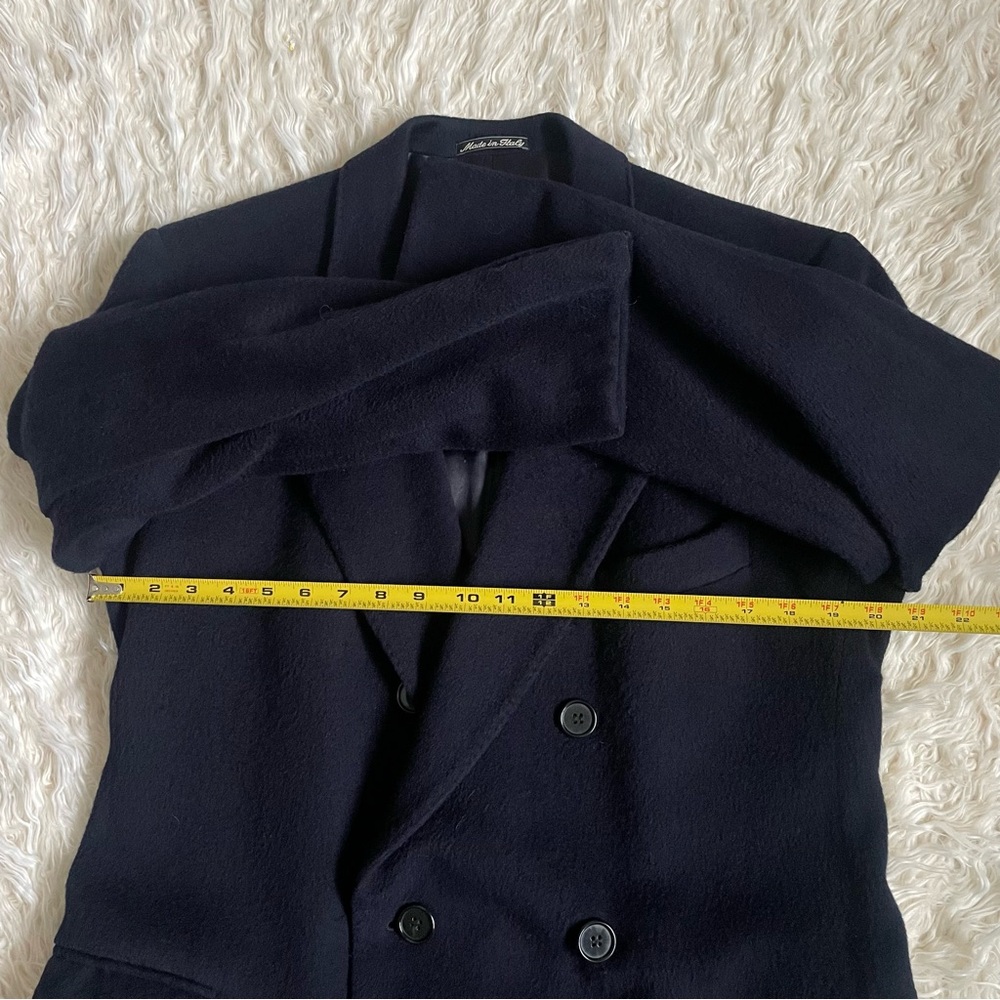 Giorgio Armani men Navy Blue + 80%Wool 20% Cashmere Coat, Sz 38 Italy - Picture 13 of 15